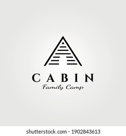 line art cabin logo vector minimalist illustration design