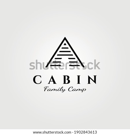 line art cabin logo vector minimalist illustration design