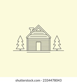 Linienkunstkabine, Vektorgrafik-Design