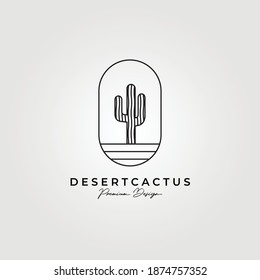 line art cactus, simple and elegant cactus logo vector illustration design, monoline logo