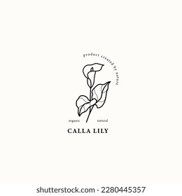 Line art cally lily illustration