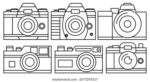 Zeilenkunst-Kamerasymbol - Minimales Vektorumrisssymbol für Fotografie, Web und Grafikdesign