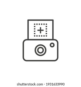 Line Art Camera Icon Takes A Picture, A Simple Pictogram Symbol