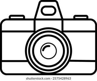 Line Art Camera Illustration for Photography and Media Projects with minimalist design for digital and media designs.