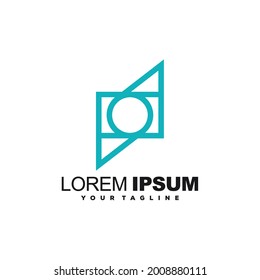 line art camera studio blue color logo design