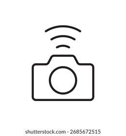 Cámara del arte de la línea con el wifi o la señal inalámbrica para la foto remota
