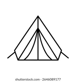 Line Art of a Camping Tent Icon Design Vector Illustration