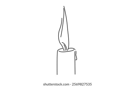 line art of candle light illustration