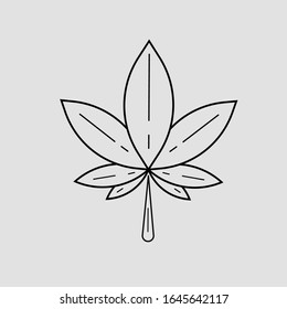 the line art of cannabis leaf