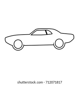 line art of car in flat design