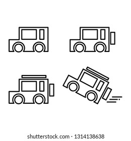 line art car flat vector