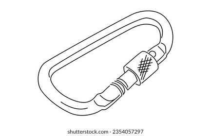 Line art of Carabiner Spring Snap Link