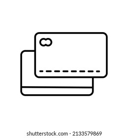 Line art card. Mobile payment. Credit card icon. Online banking. Vector illustration. stock image. 