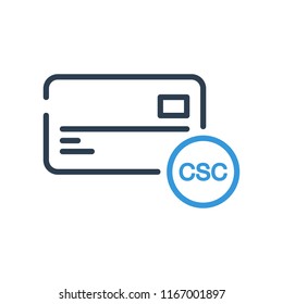 Line art. card security code icon vector