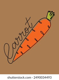 Line art of a carrot