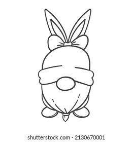 Line Art Cartoon Osternomes mit Eiern dekorieren Farbbuch für Kinder