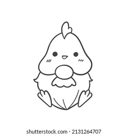 Line art cartoon Easter gnomes holding eggs decorate coloring book for kids