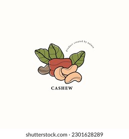 Dibujo de nueces de cajú de arte de línea