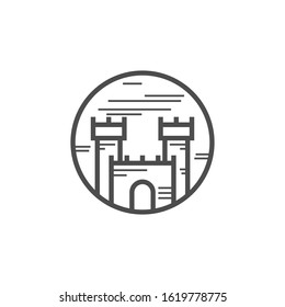 Line art castle logo template
