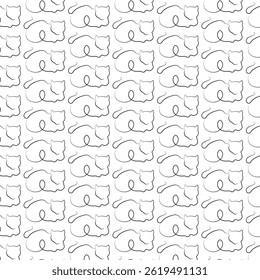 line art cat design pattern 
