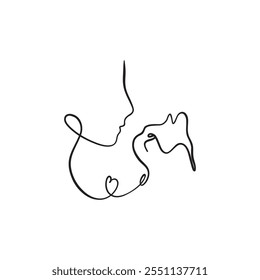 Line art of cat. Elegant vector illustration.