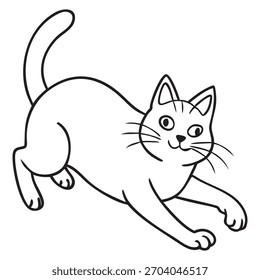 Line art cat and illustrator isolated eps 10