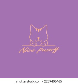 gran idea para tu negocio del logo de line art cat