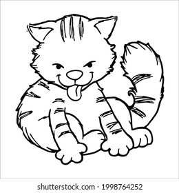 Line art cat pictures for coloring