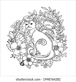 Line art cat pictures for coloring