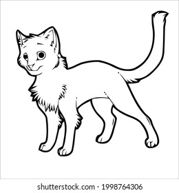 Line art cat pictures for coloring