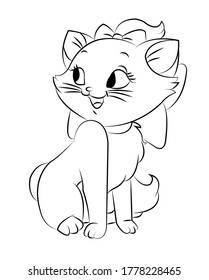 line art cat vector illustrator