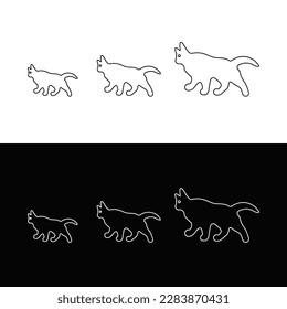 Line art cat vector logo template design 