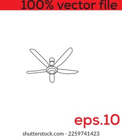 line art of Ceiling fan in flat.

