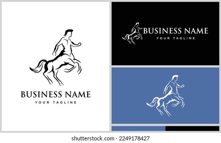line art centaur logo template