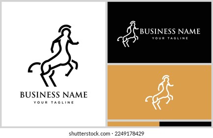 line art centaur logo template