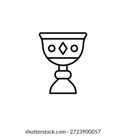 Icono de cáliz de arte de línea Elegant Goblet Outlined Contour Cup