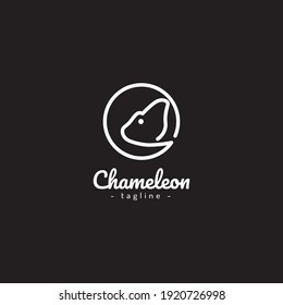 Line art chameleon logo for your company or your product