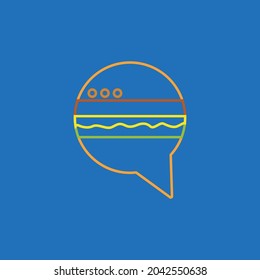 
line art chat burger with simple design