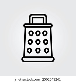 Line art cheese grater icon logo vector illustration design, for cooking theme design