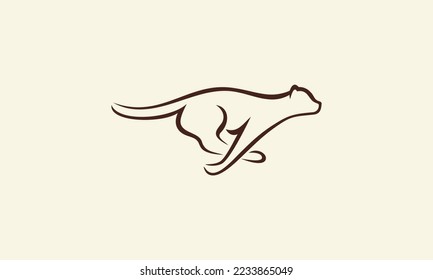 line art cheetahs run logo