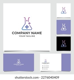 Diseño del logotipo del laboratorio químico de arte de línea 4