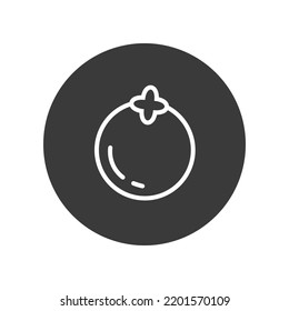Icono de cerezo de línea de arte aislado en blanco. Icono de Ui bayas.