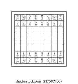 The Line Art of Chess Board