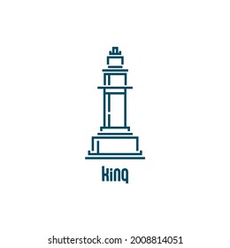 line art chess king icon design, simple symbol and logo