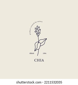 Line art chia plant logo
