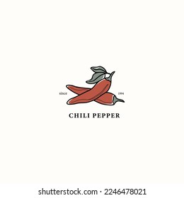 Line art chili pepper drawing