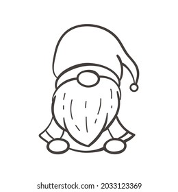 Line Art Christmas Gnomes Design Coloring Stock Vector (Royalty Free ...