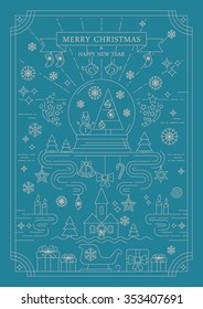 line art christmas poster