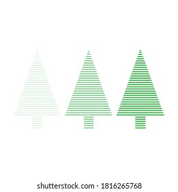 Line Art Christmas Tree Icon Using For Your Presentation, Website And Application