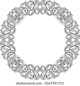 line art circle background frame ornaments